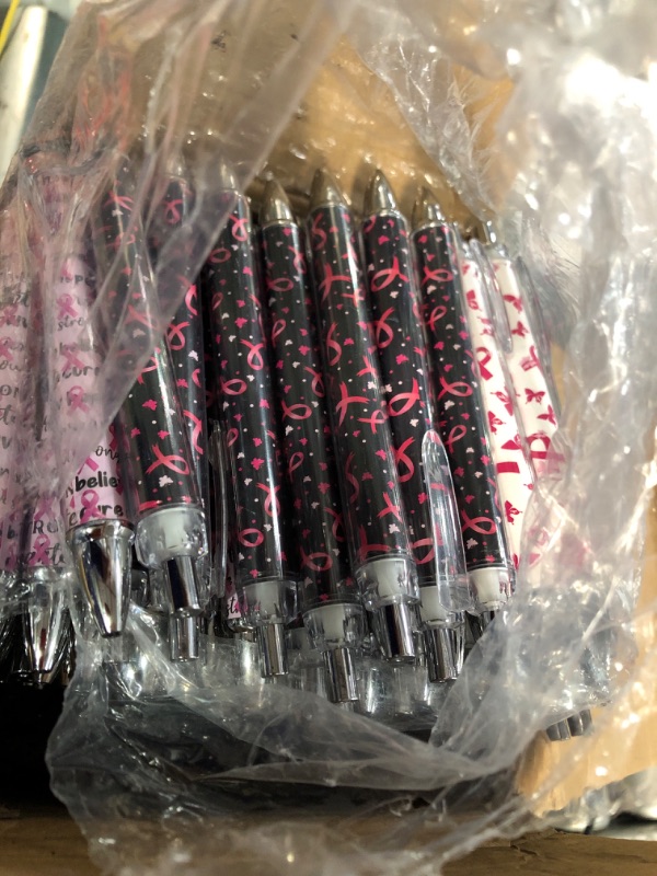 Photo 1 of Yeaqee 200 Pcs Breast Cancer Pens Bulk Cancer Awareness Ribbon Pens