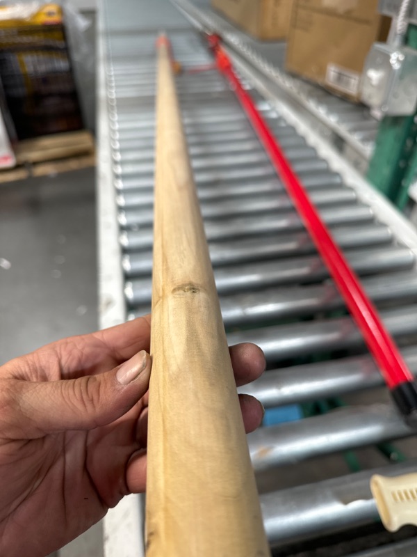 Photo 1 of 1 3/8" Thick Solid Wood Closet Pole with Plastic End-brackets (8 FT)