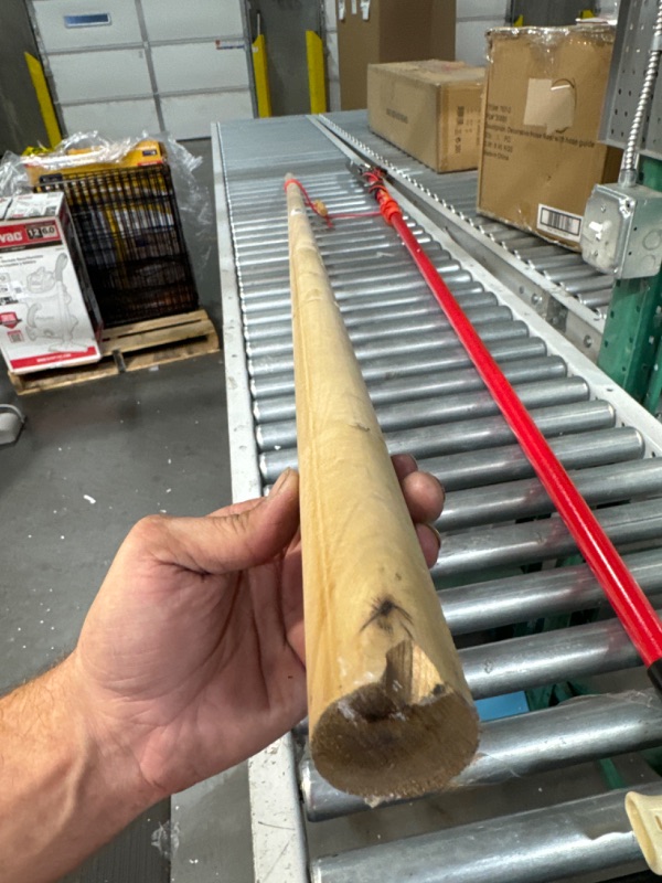 Photo 1 of 1 3/8" Thick Solid Wood Closet Pole with Plastic End-brackets (8 FT)