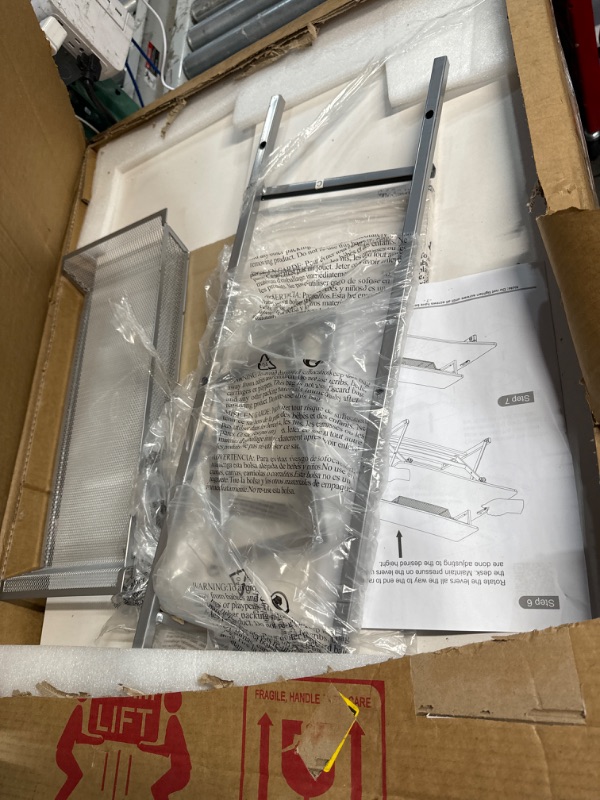 Photo 1 of **DAMAGE**SEE NOTES
SHW 36-Inch Height Adjustable Standing Desk Converter Sit to Stand Riser Workstation