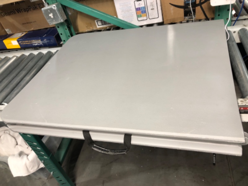 Photo 2 of  Adjustable Bi-Fold Dark Gray Plastic Folding Table