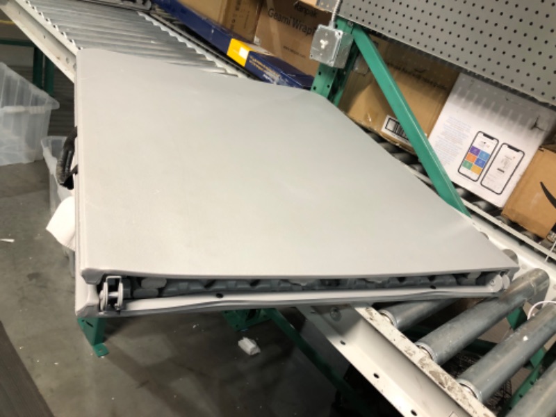 Photo 1 of  Adjustable Bi-Fold Dark Gray Plastic Folding Table
