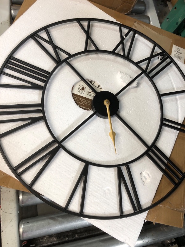 Photo 3 of **PARTS ONLY, Missing minute hand, Clock mech is broke** Sorbus Large Decorative Wall Clock 24 Inch,