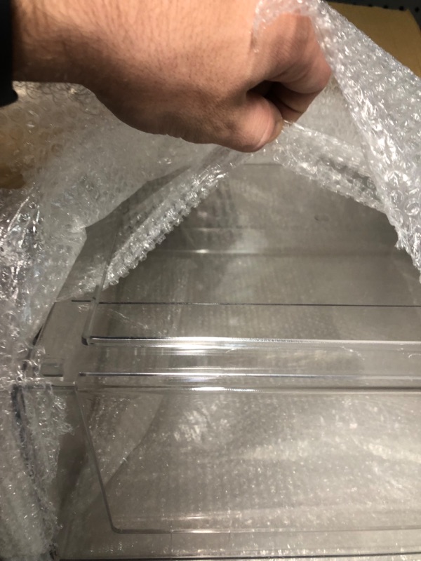 Photo 1 of mDesign Plastic Stackable Bathroom Storage Organizer Bin Containers with Front Pull Drawer for Bathroom Countertop, Vanity, Closet Shelves - Holder for Accessories - Lumiere Collection, 2 Pack, Clear 2 14 x 14 x 6