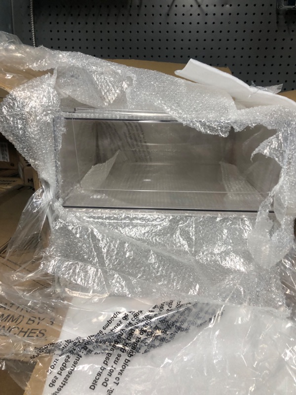 Photo 1 of mDesign Plastic Stackable Bathroom Storage Organizer Bin Containers with Front Pull Drawer for Bathroom Countertop, Vanity, Closet Shelves - Holder for Accessories - Lumiere Collection, 2 Pack, Clear 2 14 x 14 x 6