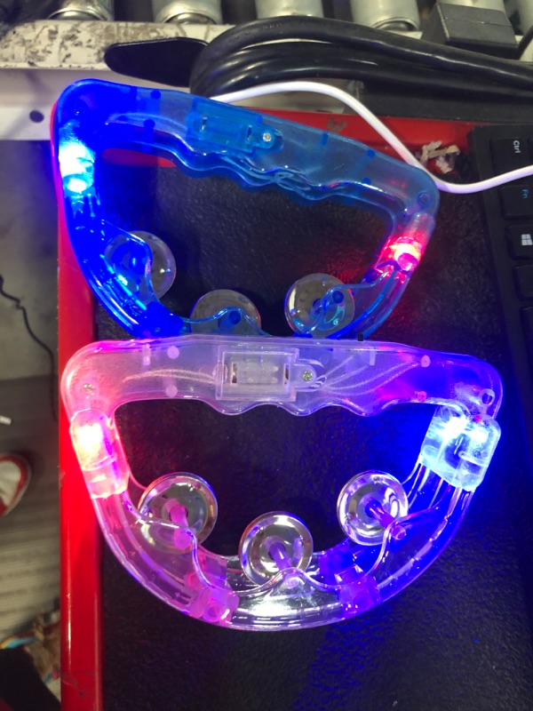 Photo 2 of 96 Pcs Light up Tambourines Musical LED Flashing Tambourine