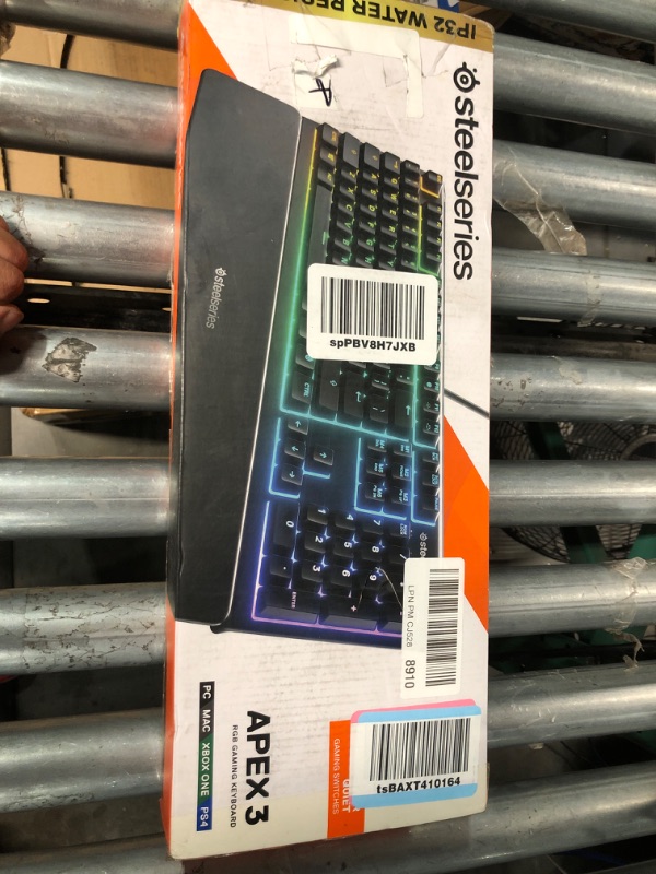 Photo 2 of SteelSeries Apex 3 RGB Gaming Keyboard – 10-Zone RGB Illumination – IP32 Water Resistant – Premium Magnetic Wrist Rest (Whisper Quiet Gaming Switch)