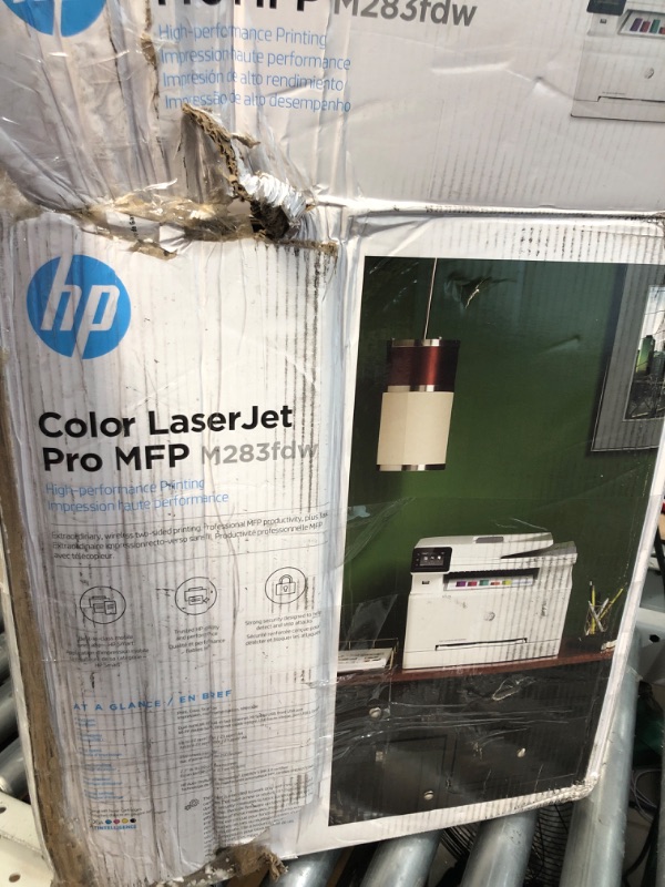 Photo 2 of HP Color LaserJet Pro M283fdw Wireless All-in-One Laser Printer, Remote Mobile Print, Scan & Copy, Duplex Printing, Works with Alexa (7KW75A), White