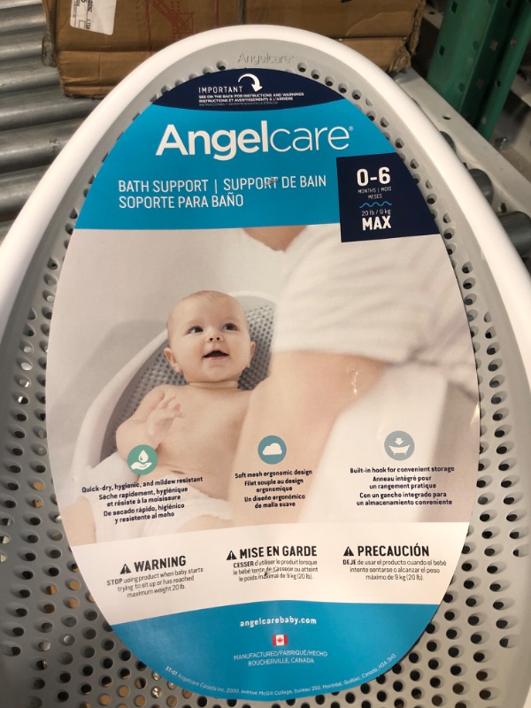 Photo 2 of Angelcare Baby Bath Support (Grey) | Ideal for Babies Less than 6 Months Old Grey 1 Count (Pack of 1)