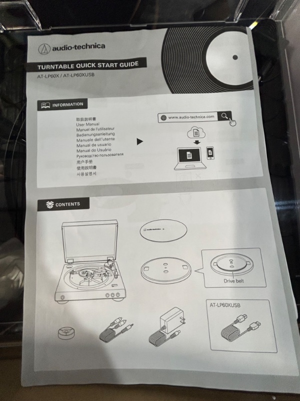 Photo 3 of ***DOES NOT TURN ON - UNABLE TO TROUBLESHOOT***
Audio-Technica AT-LP60X-BK Fully Automatic Belt-Drive Stereo Turntable, Black