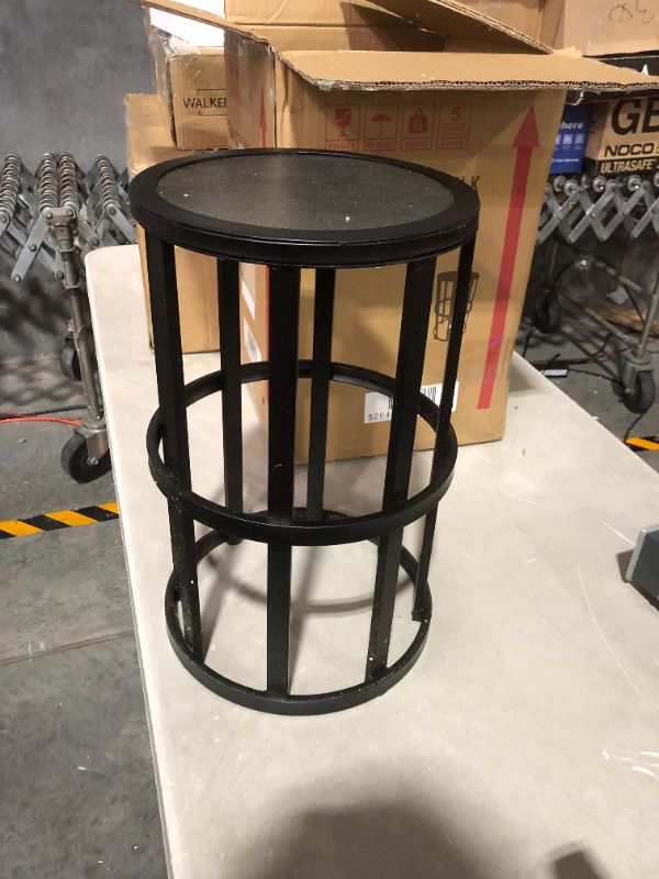 Photo 2 of **PRODUCT IS DIRTY** Christopher Knight Home Truda Outdoor 11 Inch Ceramic Tile Side Table, Black Metal