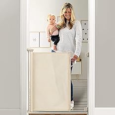 Photo 1 of  Retractable Baby Gate, 33" Tall, Extends up to 55" Wide, Child Safety Baby Gates for Stairs, Doorways, Hallways, Indoor, Outdoor