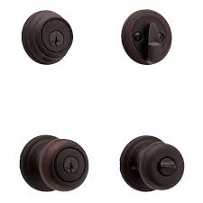 Photo 1 of * USED *  
Kwikset Signature Series Signatures Juno Venetian Bronze Smartkey Interior/Exterior Single-cylinder deadbolt Keyed Entry Door Knob Combo Pack