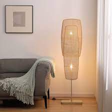 Photo 1 of 
VidaLite Amud - Floor Lamp, 2-Light with Flat Bamboo Wicker Panels