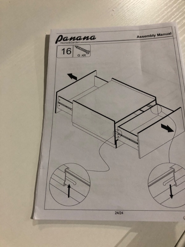 Photo 5 of *MAJOR DAMAGE* PARTS ONLY* 
Panana Manhattan Gate Engineered Wood Coffee Table (White with Drawers)