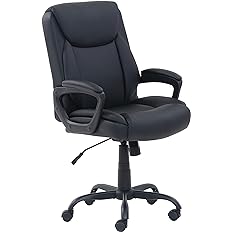 Photo 1 of Amazon Basics Classic Puresoft PU Padded Mid-Back Office Computer Desk Chair 