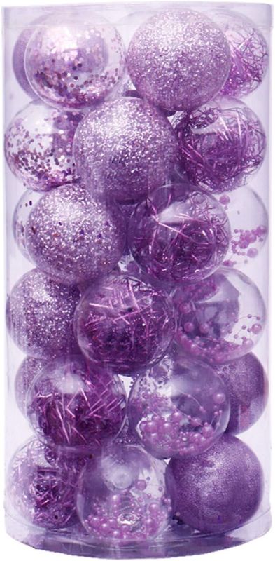 Photo 1 of **STOCK PHOTO FOR REFERENCE ONLY**
30Pcs 6cm/2.36” Christmas Tree Baubles Shatterproof Xmas Tree Decorations Christmas Balls  (Purple)