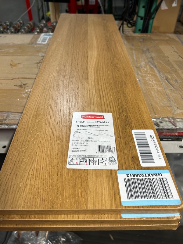 Photo 3 of ***DAMAGED - SEE PICTURES - NO PACKAGING***
Rubbermaid 10"x36" Decorative Board, Golden Oak, 3PCS