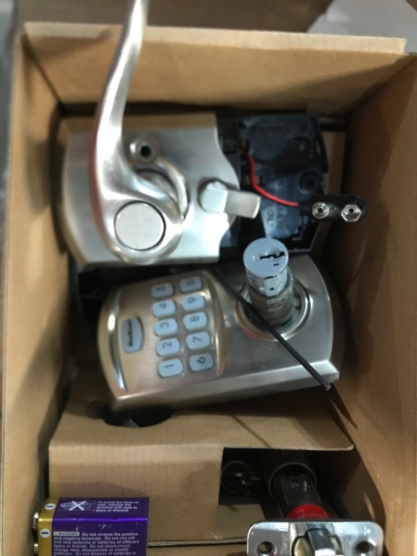 Photo 3 of ***READ NOTES***Kwikset 99170-001 SmartCode 917 Keypad Keyless Entry Traditional Residential Electronic Lever Deadbolt Alternative with Tustin Door Handle and SmartKey Security, Satin Nickel Satin Nickel Traditional