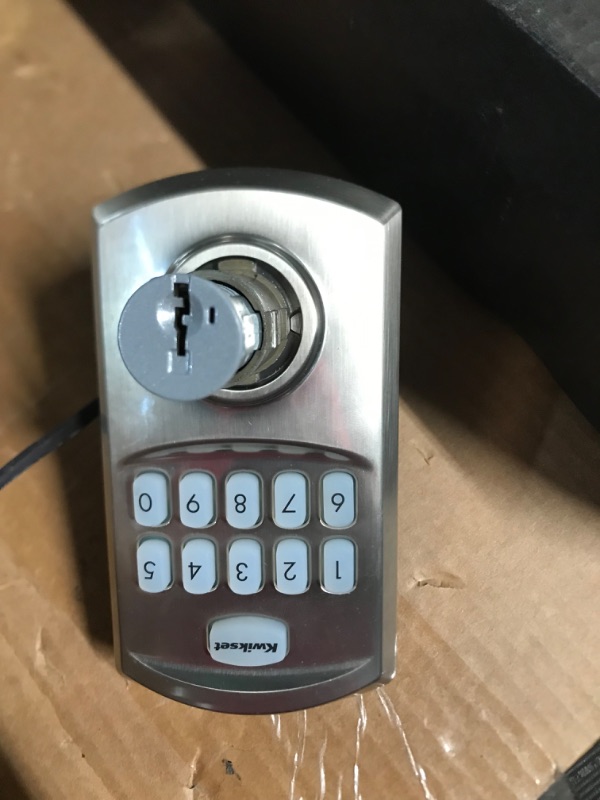 Photo 4 of ***READ NOTES***Kwikset 99170-001 SmartCode 917 Keypad Keyless Entry Traditional Residential Electronic Lever Deadbolt Alternative with Tustin Door Handle and SmartKey Security, Satin Nickel Satin Nickel Traditional