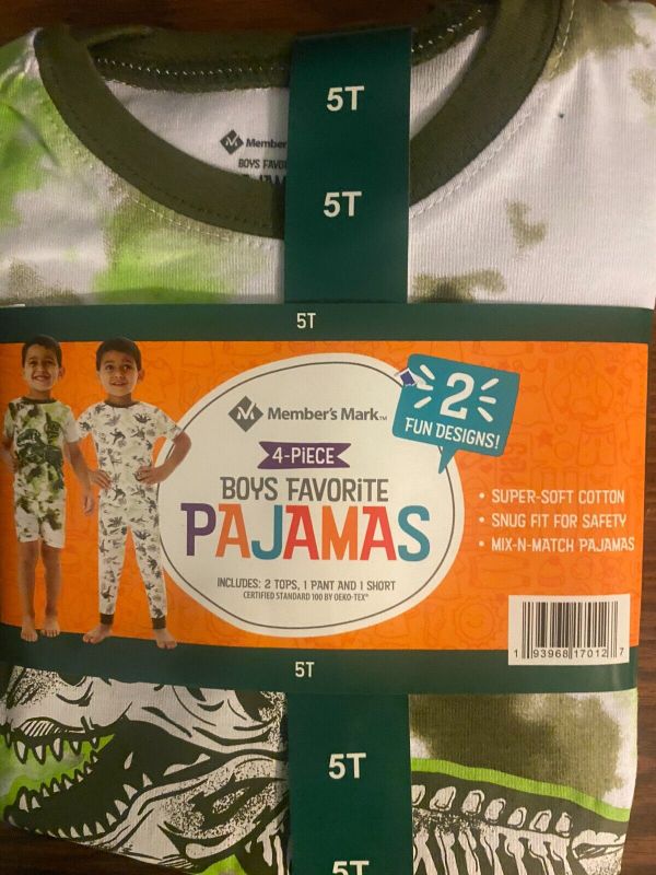 Photo 1 of Boys 4 Piece Pajamas Set Dinosaur 5T
2 pack 