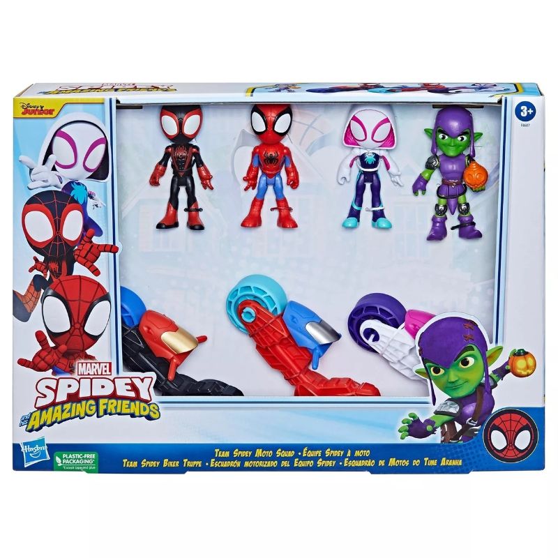 Photo 1 of * missing spider man see images *
Spidey and Friends Team Spidey Moto Squad Action Figures & Motorcycle Set
