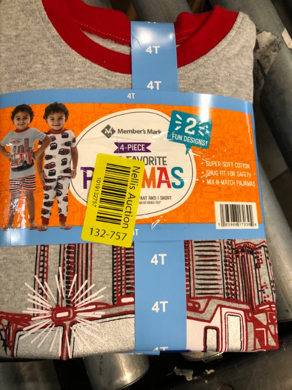 Photo 1 of  SIZE 4T 2 pk Member's Mark Boy's 4-Piece Mix-N-Match Favorite Pajama Sets
