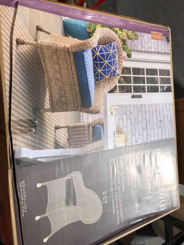 Photo 4 of (STOCK PHOTO IS SIMILAR NOT EXACT)allen + roth Serena Park Set of 2 Wicker Light Brown Steel Frame Stationary Conversation Chair(s) 