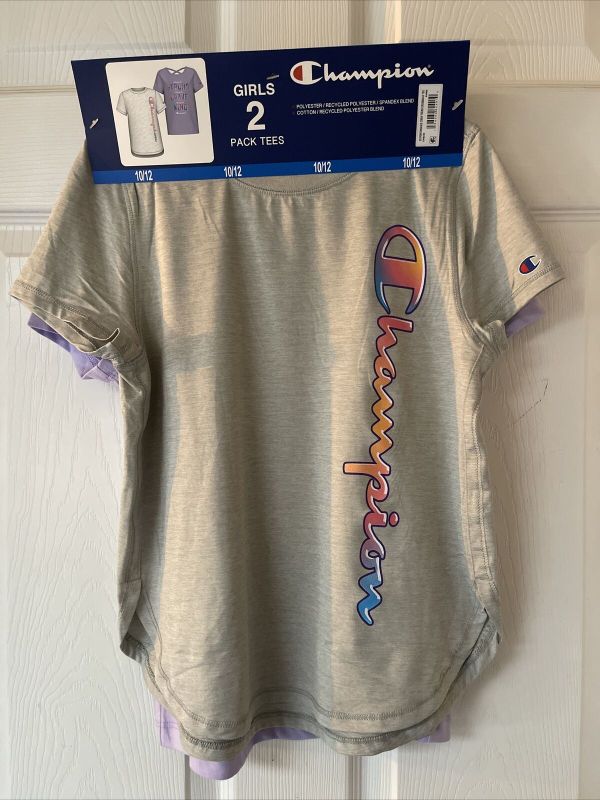 Photo 1 of Champion Girl's 2 Pack Polyester & Cotton Graphic Print Active Tee7/8