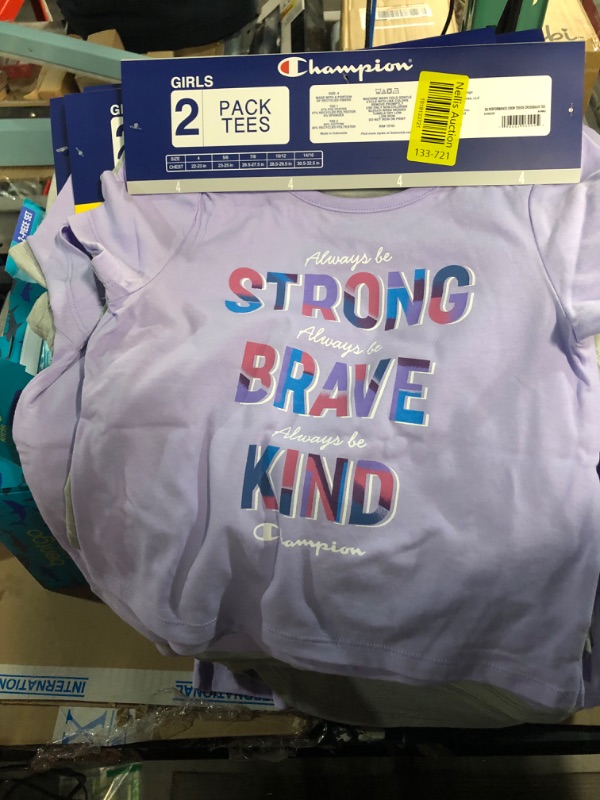 Photo 1 of Champion Girls Shirt All Day Performance Short Sleeve Tech Athletic purple/grey  Tee 4