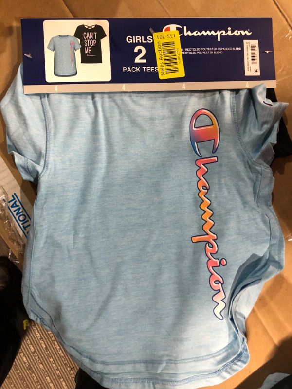 Photo 1 of Champion Girls 2 Pack Active Shirts blue/black 5/6