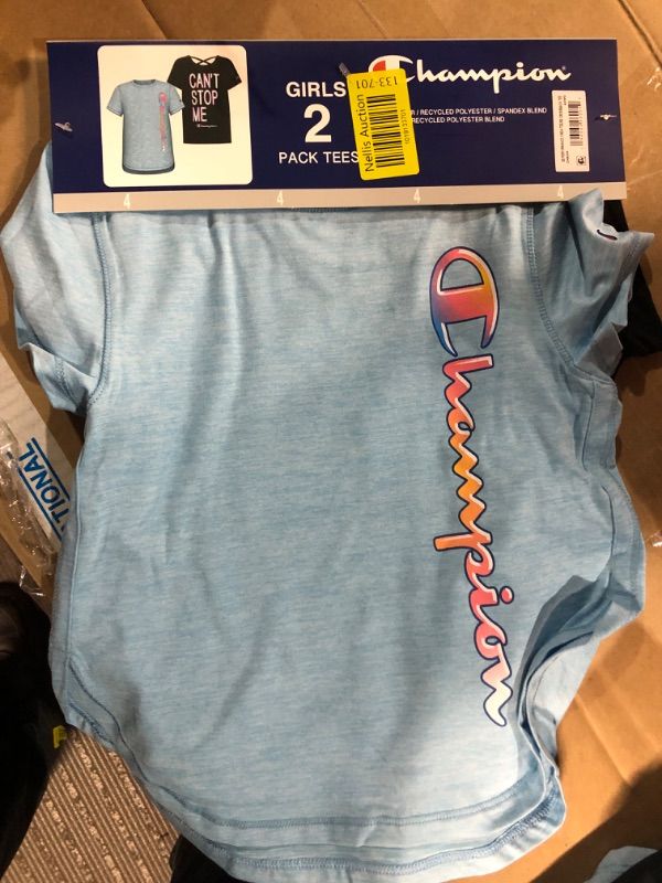 Photo 1 of Champion 2 Pack Girls Active Shirts blue/black 10/12