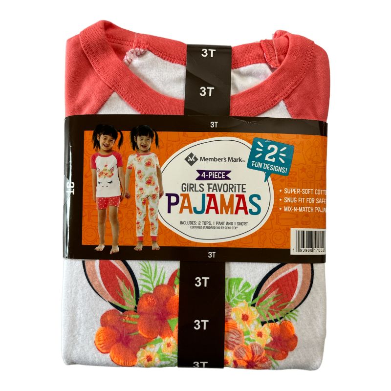 Photo 1 of Girl's 4-Piece Pajamas Set Tropical Unicorn 4T