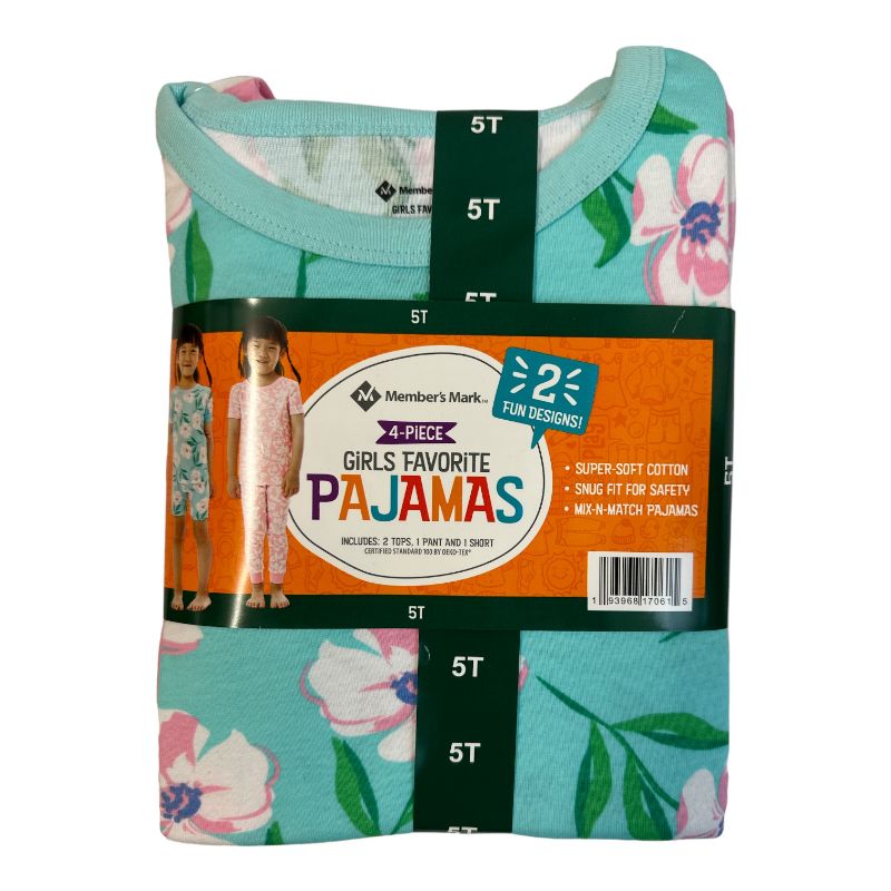 Photo 1 of Girl's 4-Piece Pajamas Set Floral