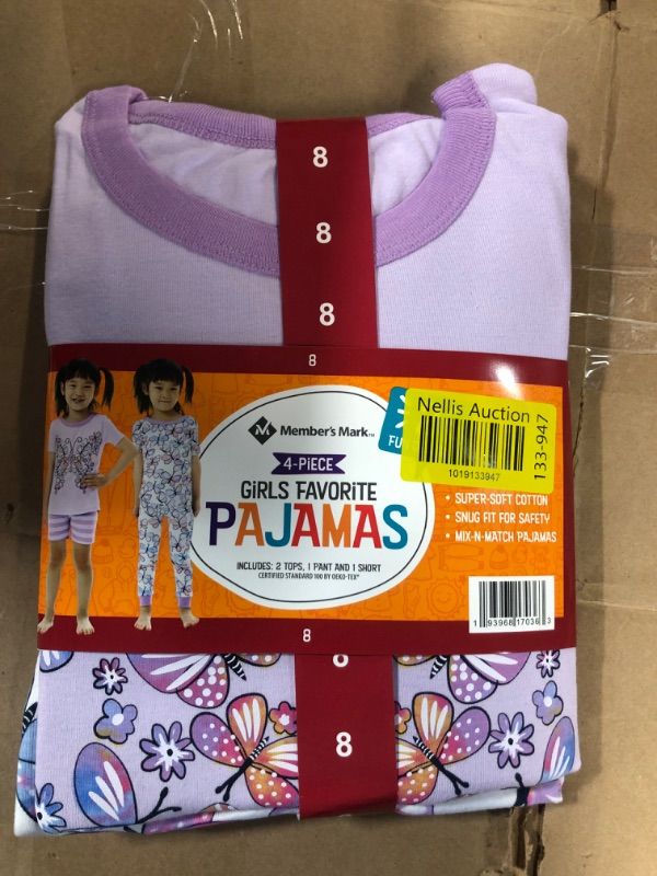 Photo 1 of Girl's 4-Piece Pajamas Set Butterfly 3T