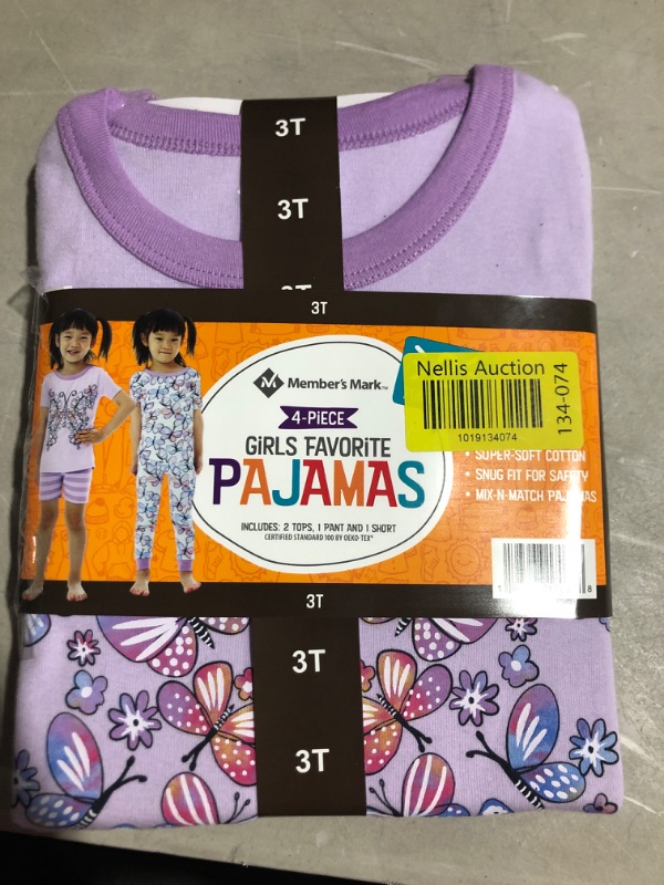 Photo 1 of Girls 4 Piece Pajamas Set Butterfly 3T