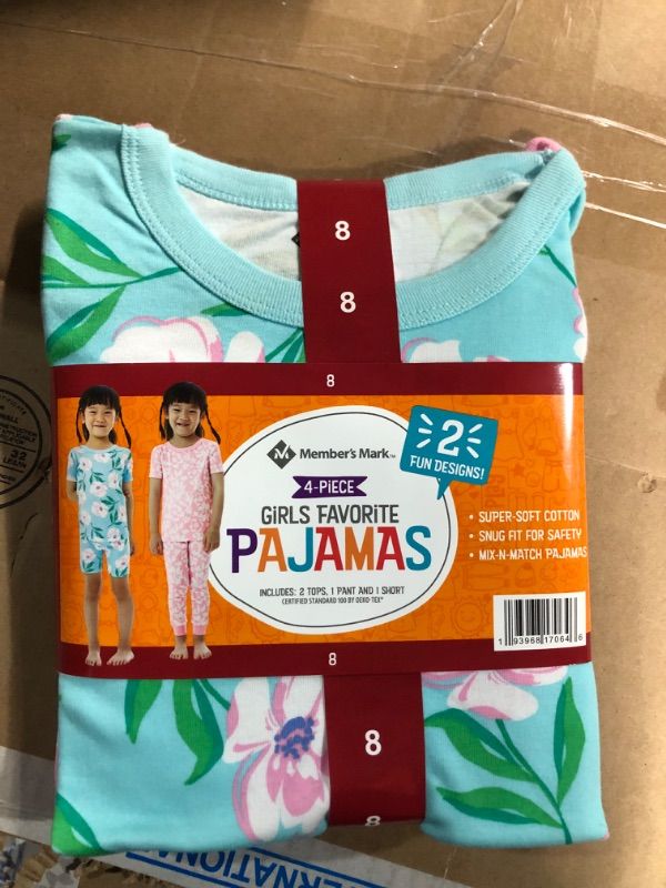 Photo 1 of Girl's 4-Piece Pajamas Set Floral 2T