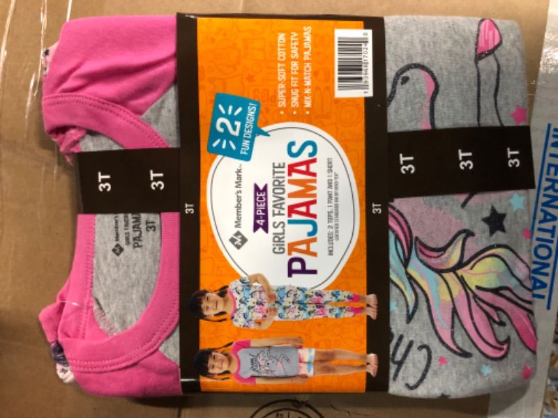 Photo 1 of Girl's 4-Piece Pajamas Set Rainbow Unicorn 5T