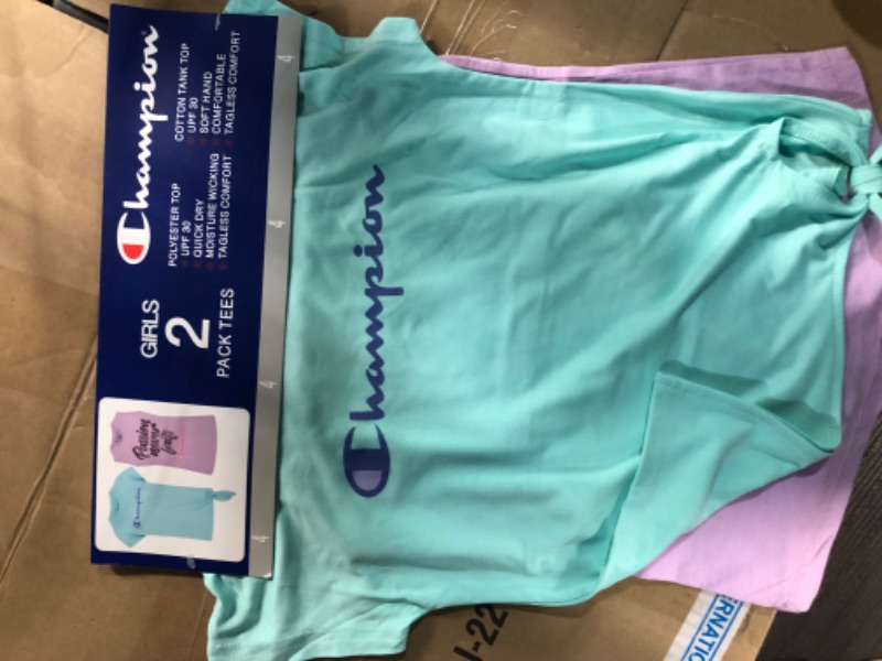 Photo 1 of Champion Girls 2 Pack Active Shirts green pink 4