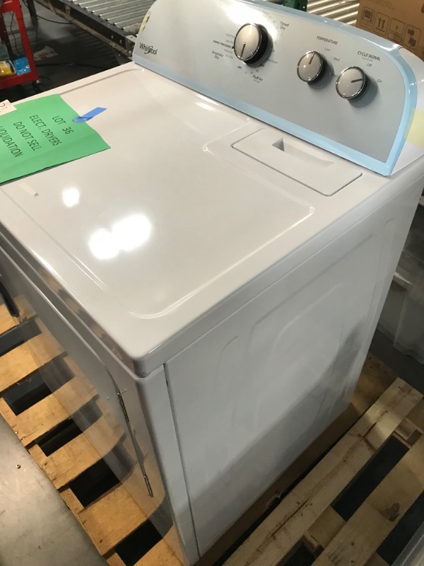 Photo 4 of **LIKE NEW, UNABLE TO TEST, POWER CORD NOT INCLUDED**  Whirlpool 7-cu ft Electric Dryer (White)