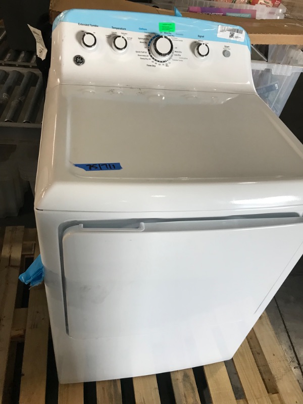 Photo 1 of **LIKE NEW, UNABLE TO TEST, NO POWER CORD INCLUDED** GE 7.2-cu ft Electric Dryer (White)