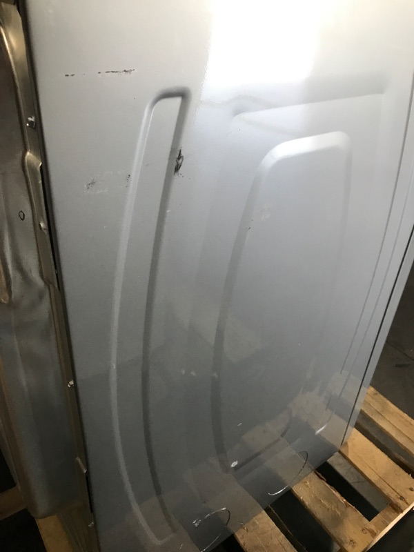 Photo 8 of **TESTED POWERS ON, UNABLE TO TEST FULLY, GAS UNIT** HAS SCUFFS  Maytag 7.3-cu ft Front Load Stackable Vented Gas Dryer with Extra Power - Metallic Slate