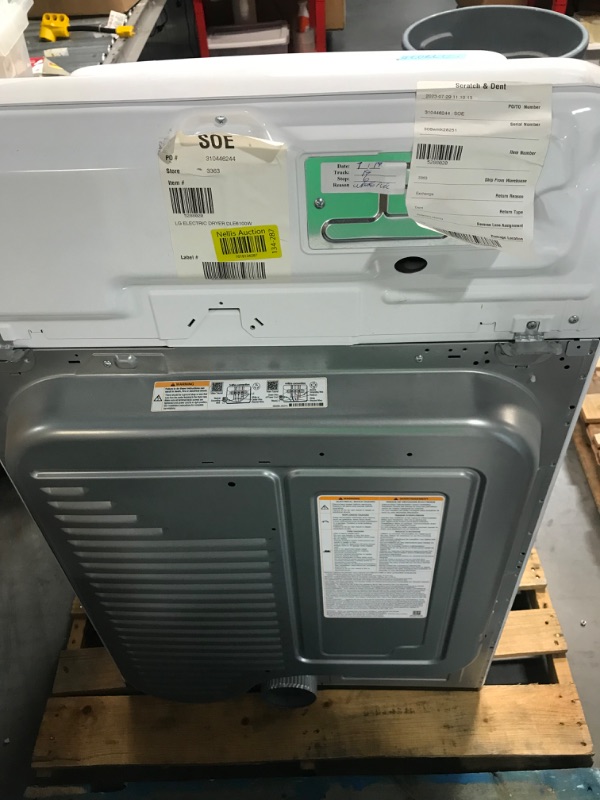 Photo 3 of **MINOR DAMAGE, UNABLE TO TEST, NO POWER CORD INCLUDED** LG 7.3 cu. ft. Ultra Large Capacity Rear Control Electric Energy Star Dryer with Sensor Dry