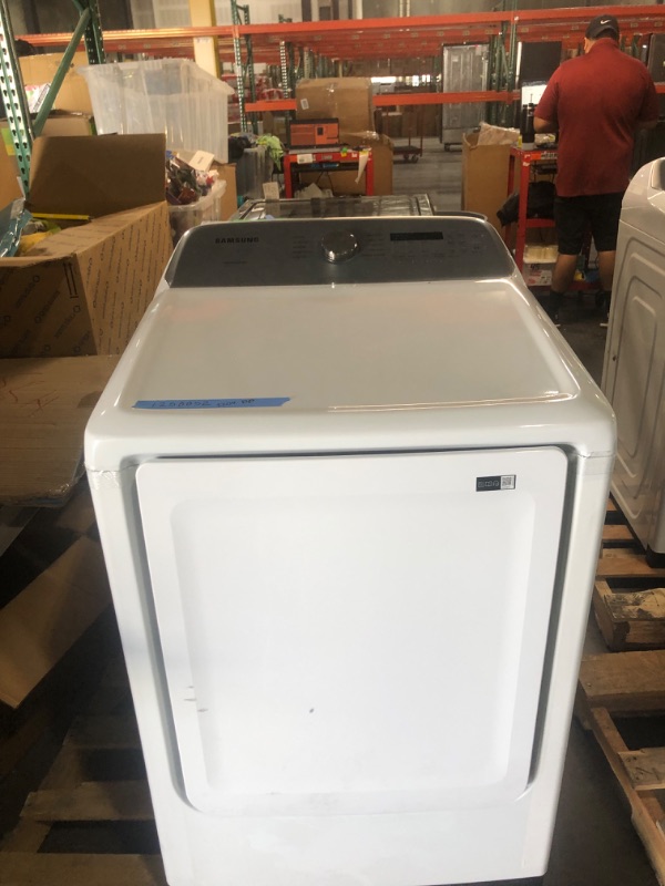 Photo 1 of **DAMAGED**Samsung 7.4-cu ft Electric Dryer (White)