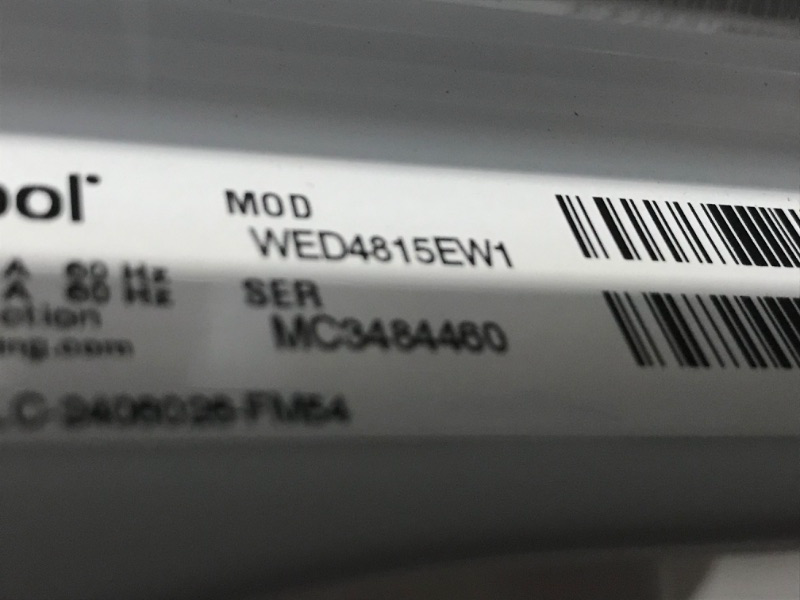 Photo 7 of **DAMAGED TO TOP, UNABLE TO TEST, POWER CORD NOT INCLUDED** Whirlpool 7-cu ft Electric Dryer (White)