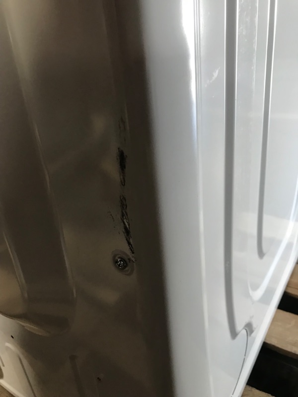 Photo 8 of **DAMAGE, HAS SCUFFS, MISSING DIAL, UNABLE TO TEST, NO POWER CORD INCLUDED**  SAMSUNG 7.5 cu. ft. Electric Dryer with Sensor Dry in White