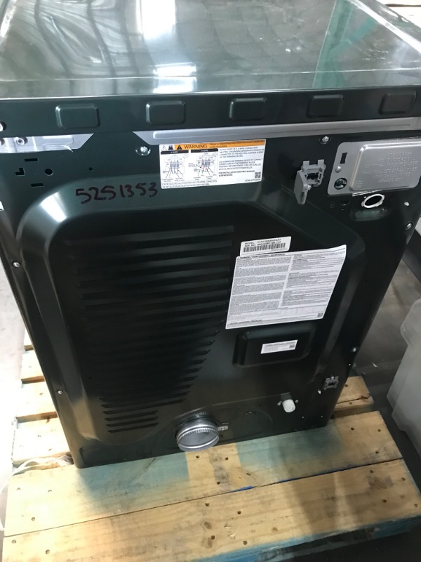 Photo 2 of **UNABLE TO TEST, NO POWER CORD INCLUDED, MINOR DAMAGE TO SIDE** SAMSUNG Bespoke 7.6 cu. ft. Ultra Capacity Electric Dryer with AI Optimal Dry and Super Speed Dry in Forest Green