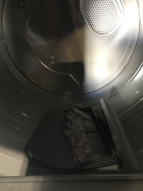 Photo 5 of **USED, UNABLE TO TEST, NO POWER CORD INCLUDED** HAS MINOR DAMAGE SAMSUNG 7.4 cu. ft. Smart Electric Dryer with Steam Sanitize+ in White