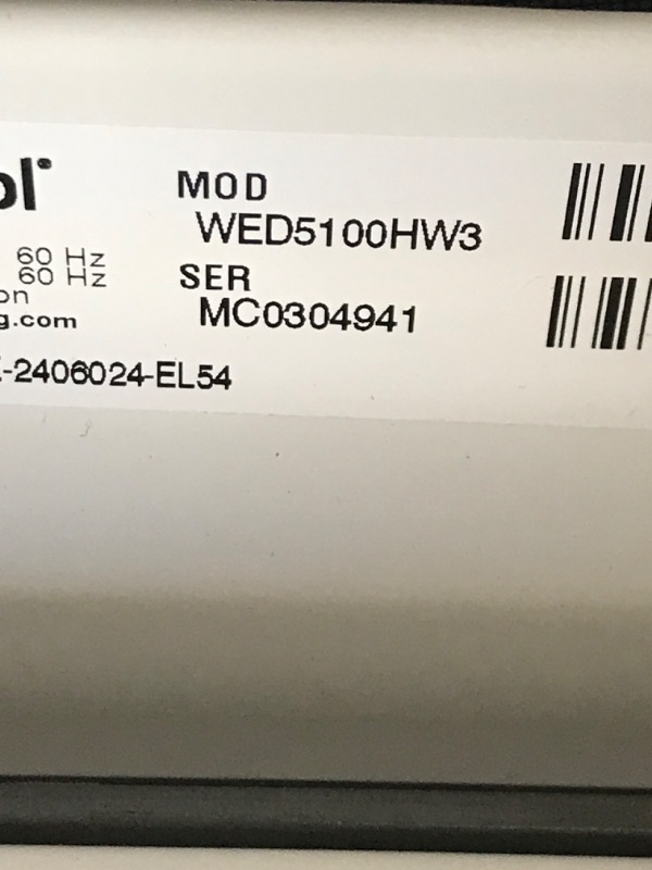 Photo 1 of ** LIKE NEW, UNABLE TO TEST, MINOR DAMAGE TO TOP AND FRONT** POWER CORD NOT INCLUDED**  
WHIRLPOOL 7.4 cu. ft. Top Load Electric Dryer with Intuitive Controls