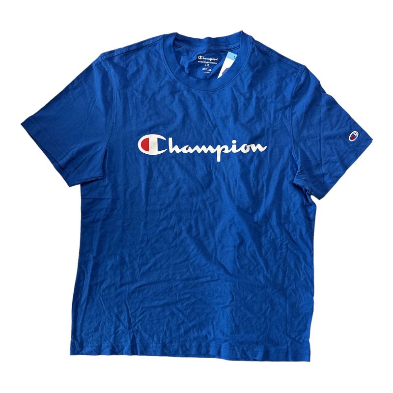 Photo 1 of Champion Men S Short Sleeve Screen Print Graphic Logo Tee (Bright Royal XXL)